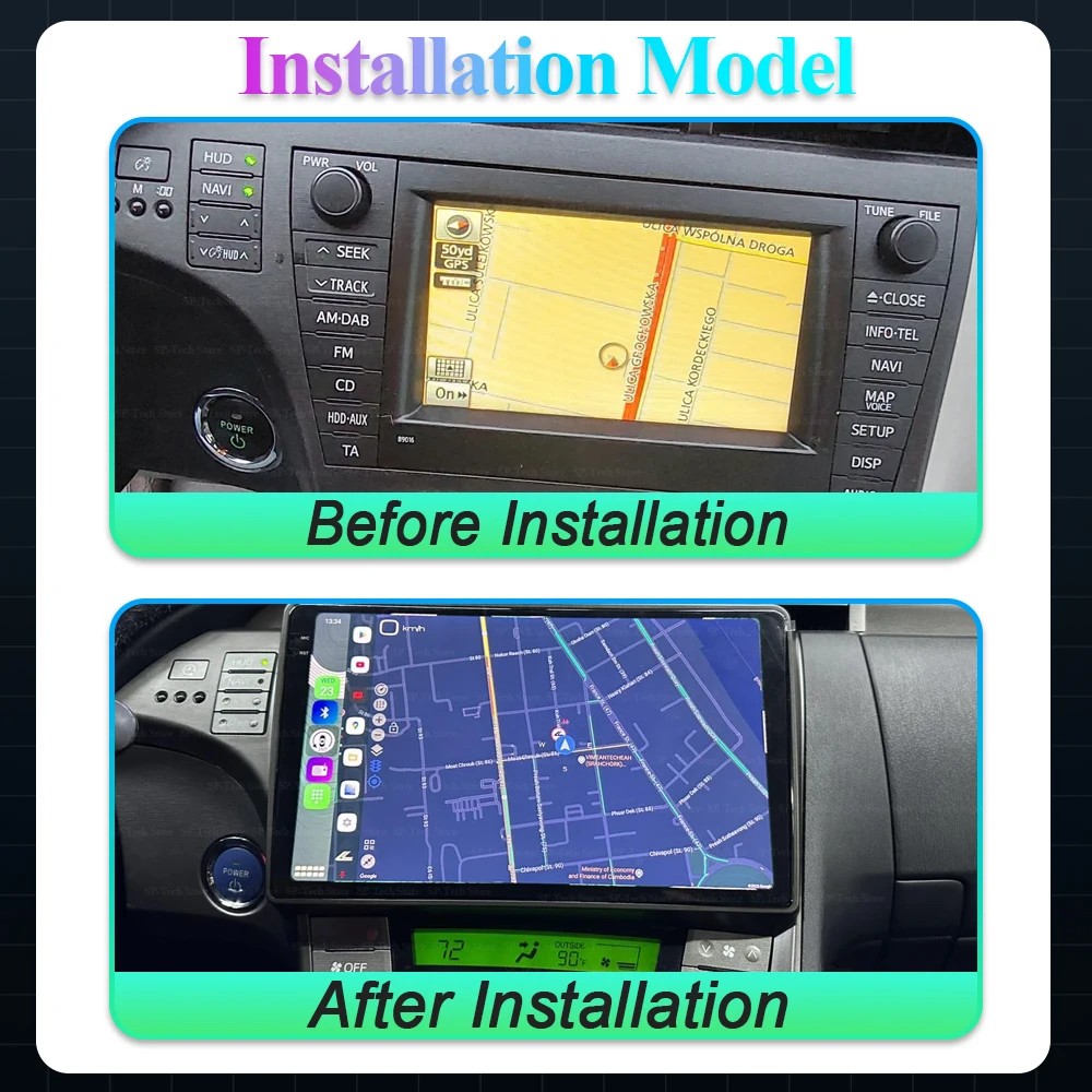 Android 16 For Toyota Prius Xw30 2009 2010 2011 2012 2013- 2015 Lhd Car Radio Screen Multimedia Player Navigation Gps 2din Dvd