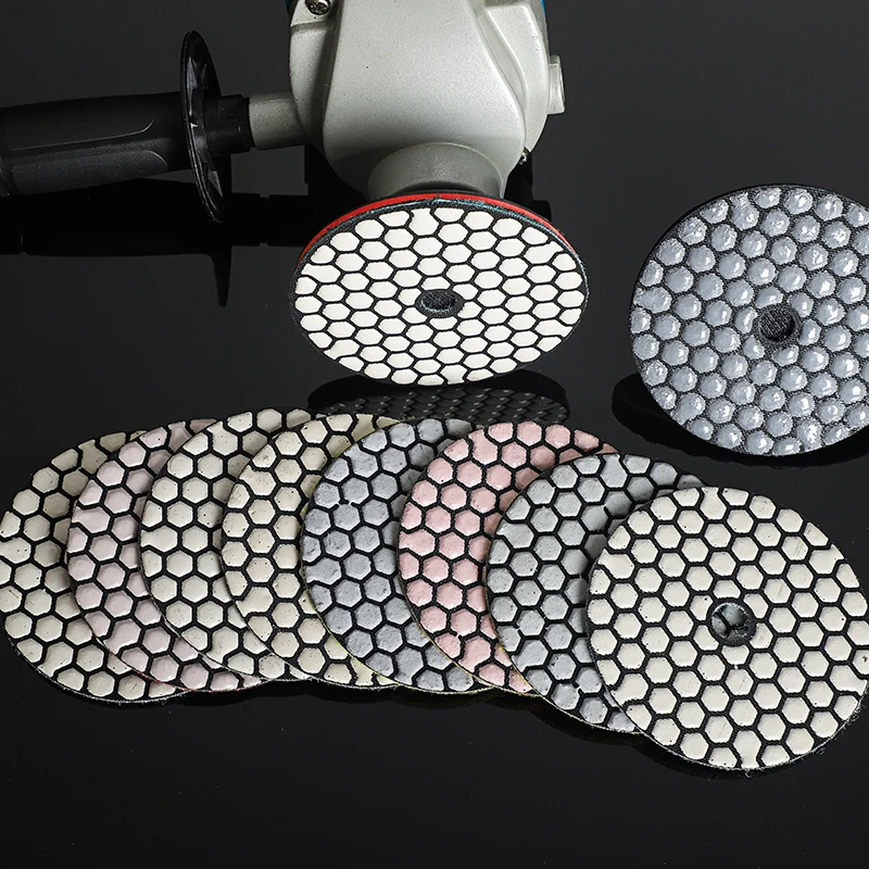 1Pc 7 inch 180mm Abrasive Diamond Dry Polishing Pads for Granite Stone Concrete Marble Polishing Use Flexible Grinding Disc