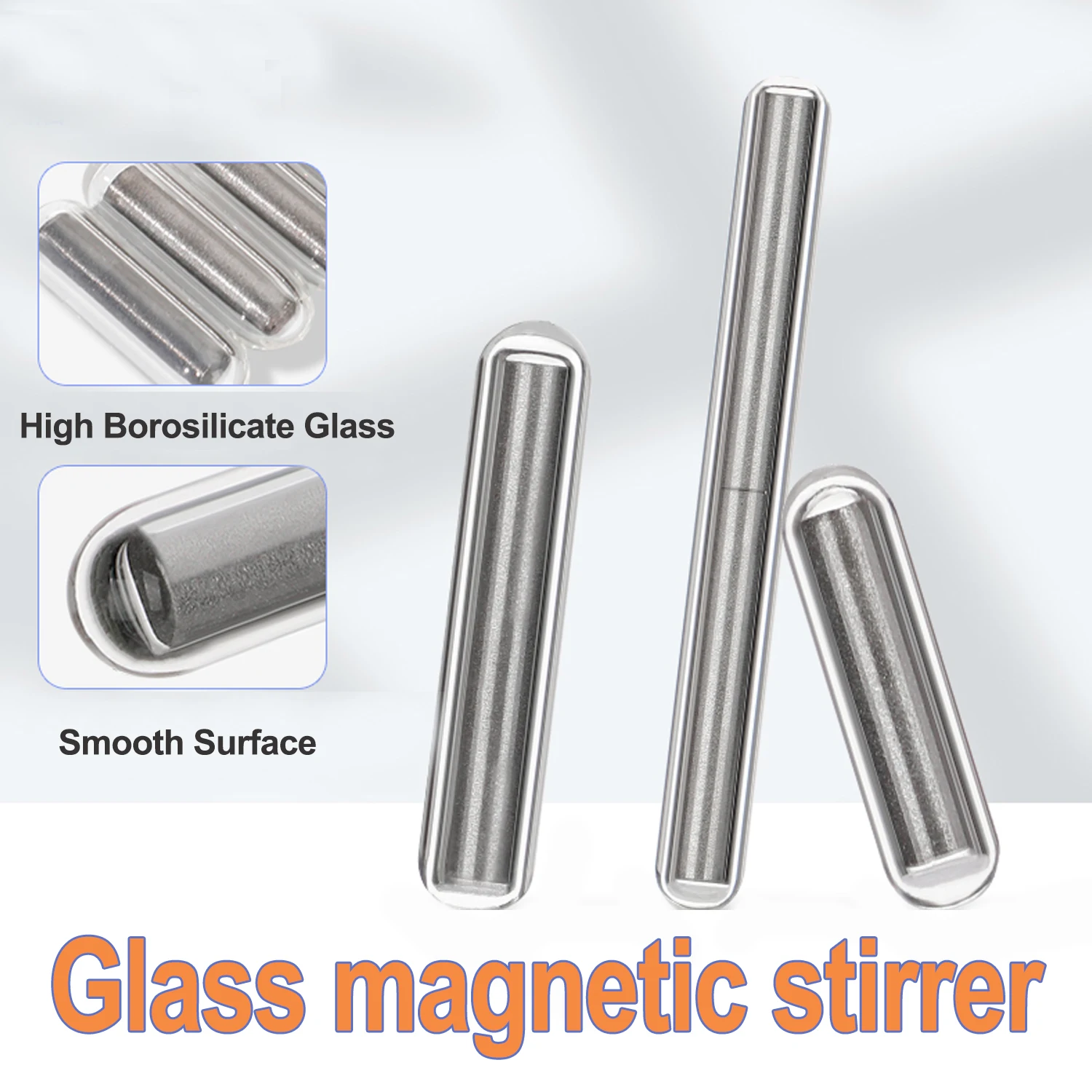 Glass Magnetic Stir Bars Glass High Borosilicate Glass Stirrer Mixer Stirring Spin Bar 8*30mm 10*32mm  Cylinder Shape