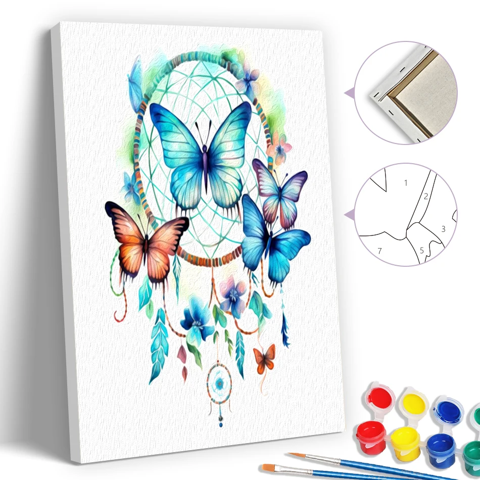 

SDOYUNO Simple Painting By Numbers Modern Pictures For Beginner Dreamcatcher 20X30cm With Frame Handiwork On Canvas Oil Art