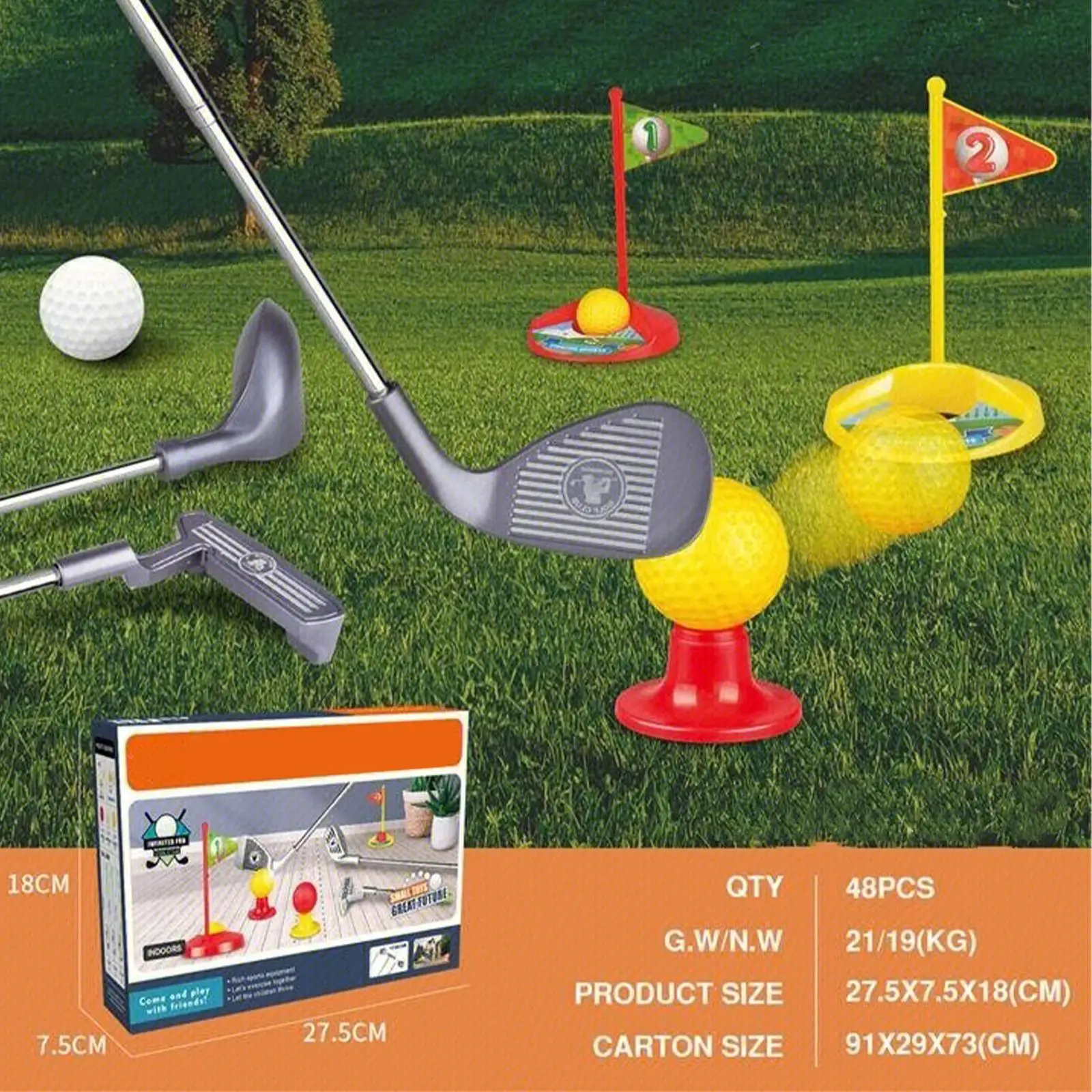 Kids Golf Club Set for Children Competitive 3 Balls Sports Toy for Garden Backyard Indoor Ball Toys Parent Child Interaction