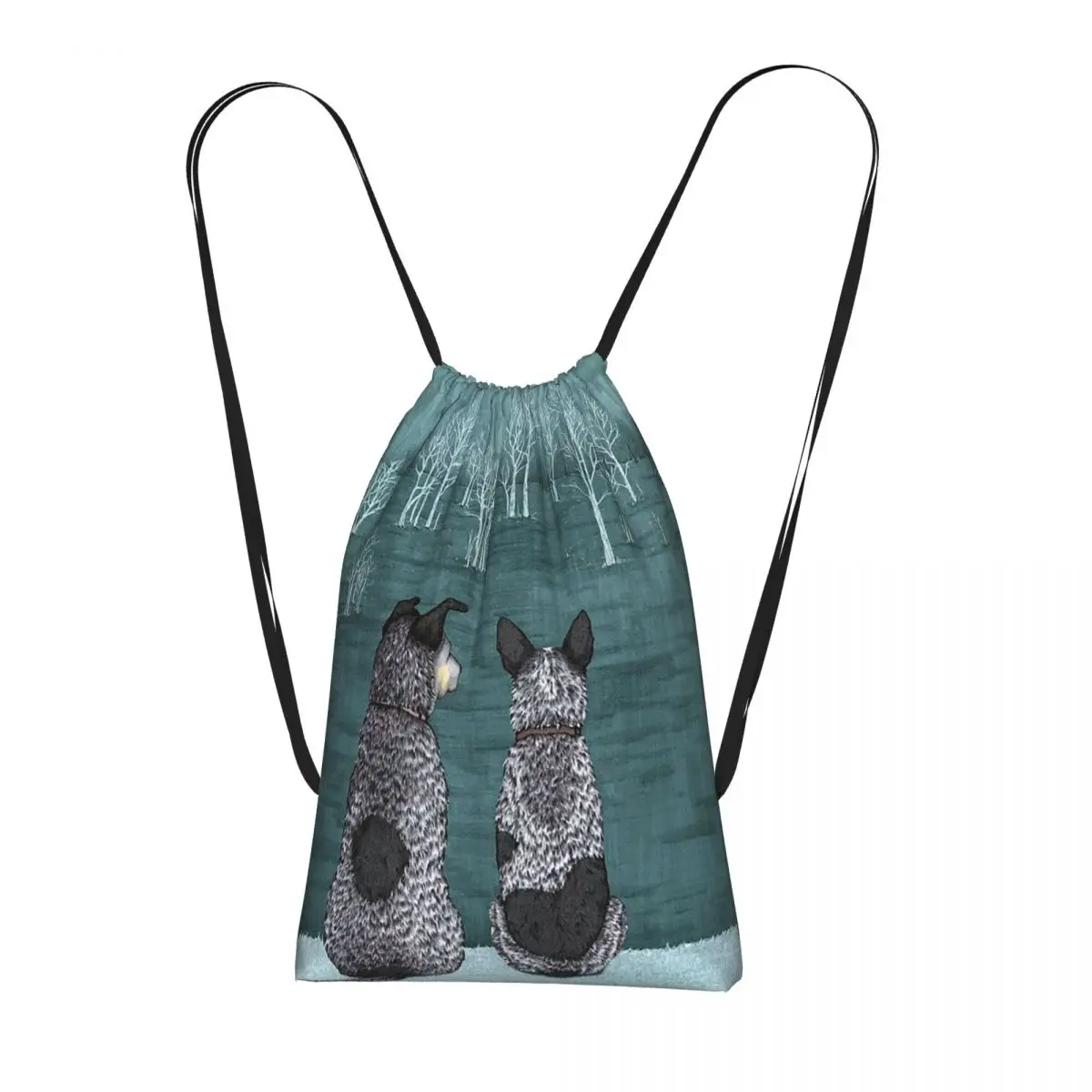 Australian Cattle Dog Blue Heeler Drawstring Backpack hiking cycling Bag Portable Travel Drawstring Bag for Men Women