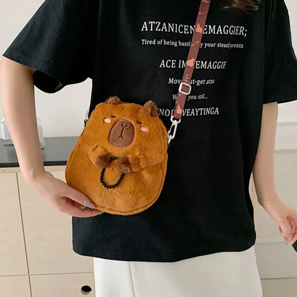 24Cm Capybara Pluche Rugzak Kawaii Mode Plushie Pop Bont Tas Kindertas Crossbody Tas Mini Knapzak Zakken Cadeaus voor Meisjes