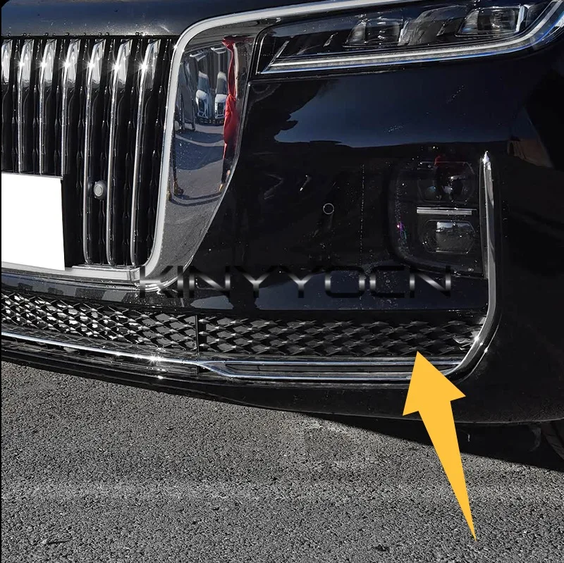 Front Bumper Grille Panel For HONGQI H9 2020 2021 2022 2023 Fog Lamp Cover Grille Bezel Replacement
