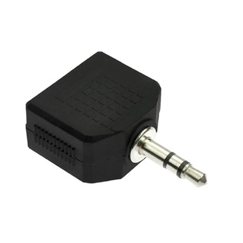 3.5mm 1 macho para 2 fêmea duplo fone de ouvido y divisor cabo cabo dupla faixa adaptador plug para mp3 telefone cor preta