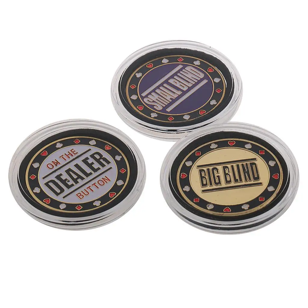 1 Dealer 1 Small Blind 1 Big Blind Poker Chips Set Poker Card Guard