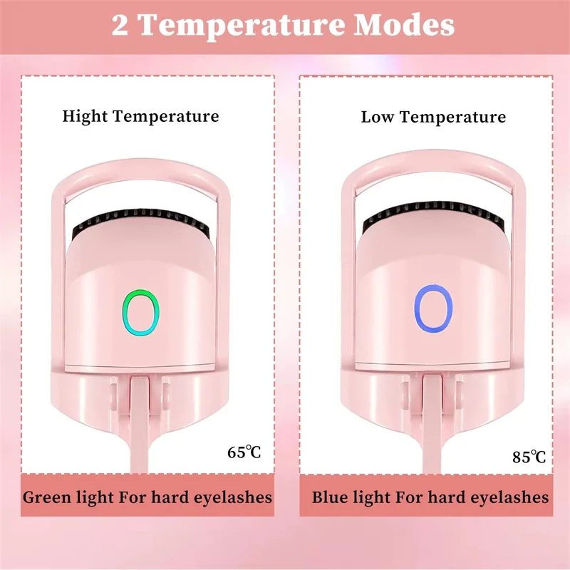 2 tryby ogrzewania z silikonową podkładką z czujnikiem ogrzewania Szybkie, naturalne rzęsy do podkręcania długotrwałej, ładowalnej zalotki