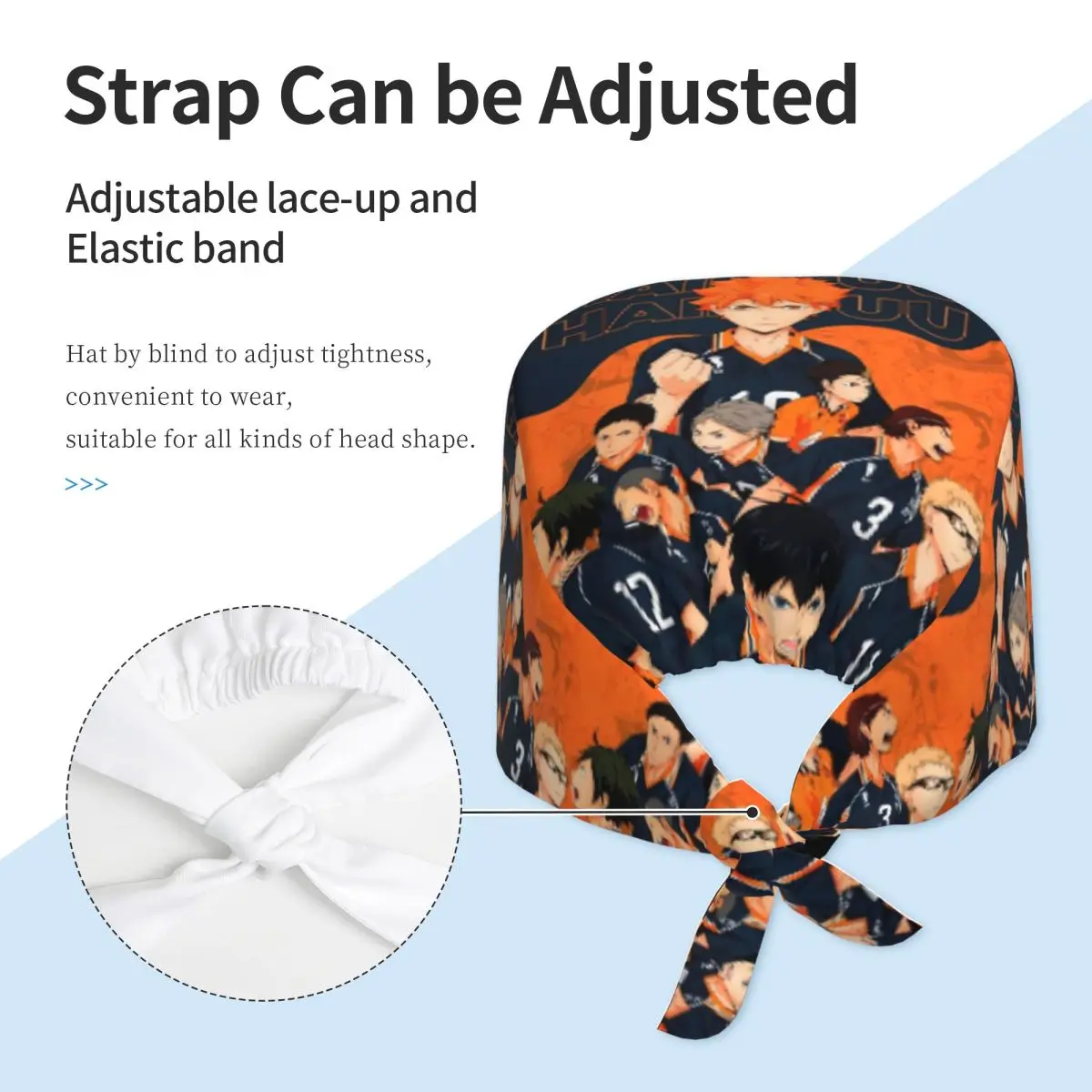 Gorra de trabajo personalizada con estilo de dibujos animados de H-Haikyuues, sombreros quirúrgicos para hombres y mujeres, gorra de quirófano, gorra de enfermería, sombrero de trabajo de laboratorio
