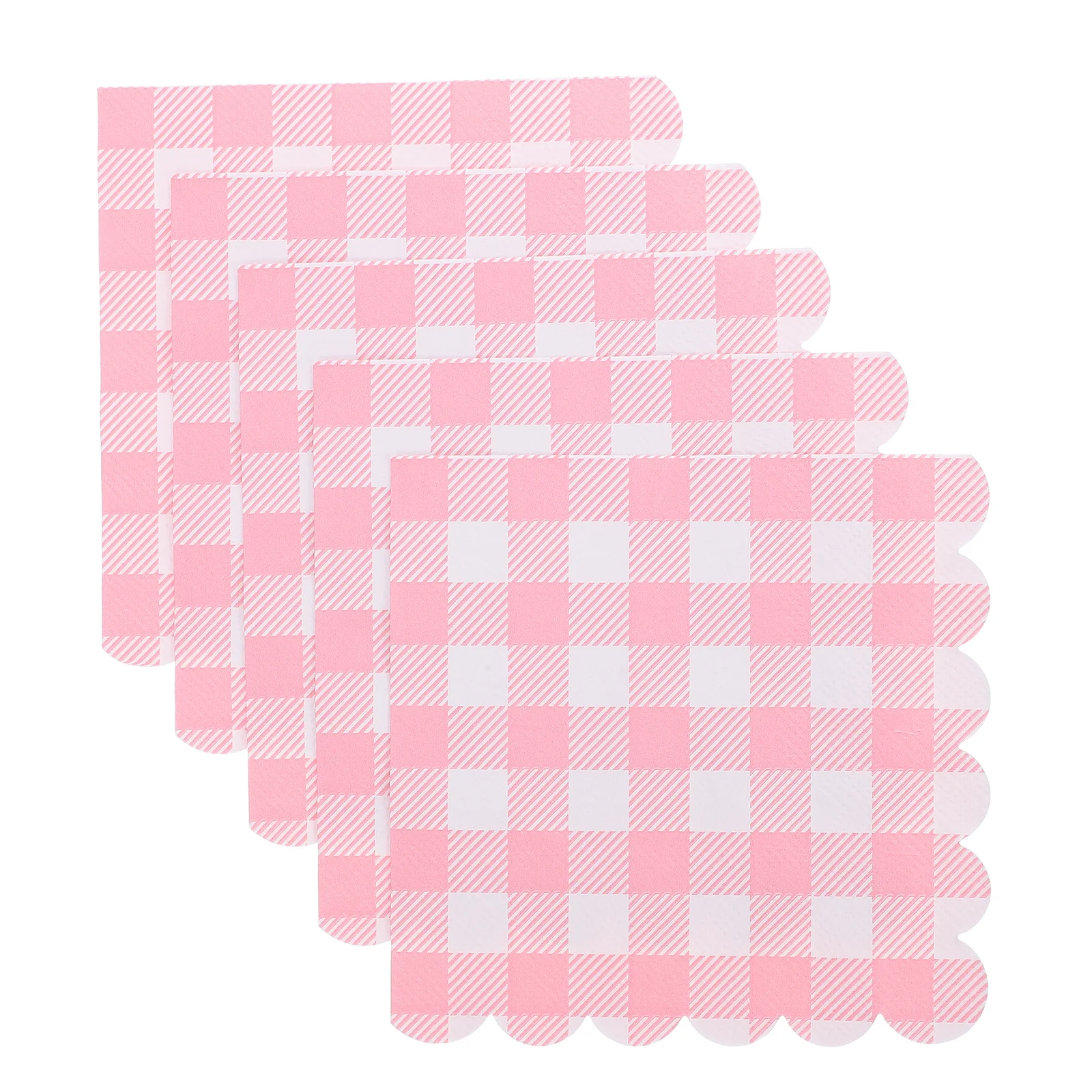 

100Pcs Disposable Pink Checkered Napkins Elegant Gingham Paper Serviette for Wedding Birthday Party Picnic Holiday Events