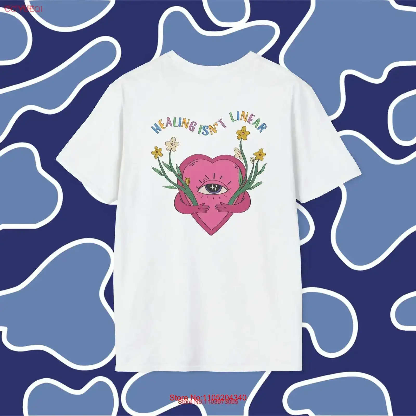 شفاء ليس خطي تي شيرت للجنسين جرافيك Pinterest y2K شعار جمالي هدية لها الصحة العقلية خمر مغسول