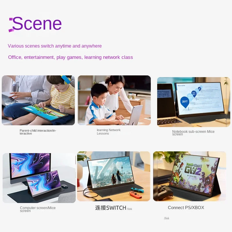 EIMIO 15.6 Inch 1080P IPS Touch LCD Screen Curved Desktop Expansion HD Computer Sub-Display 60Hz Refresh Rate New LCD Monitors