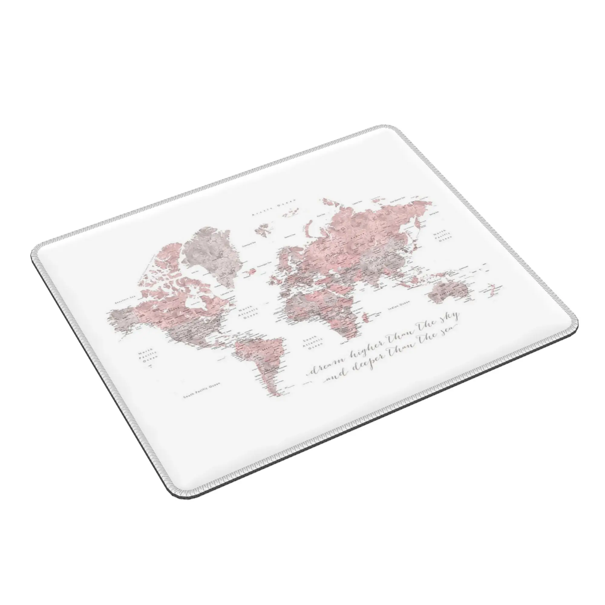 

Inspirational watercolor world map with cities Mouse Pad Computer Keyboard Mouse Mat Gaming PC Laptop Desk Mat Office Table Mats