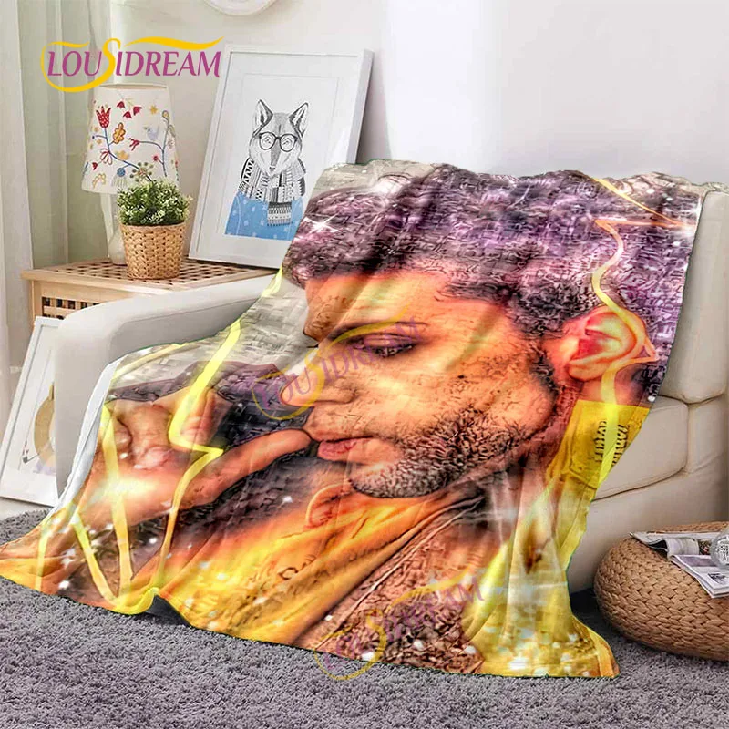 Fun Prince Rogers Nelson Print Fan Gift DIY Lightweight Four Seasons Soft Home Thin sofa cover Home office casual blanket