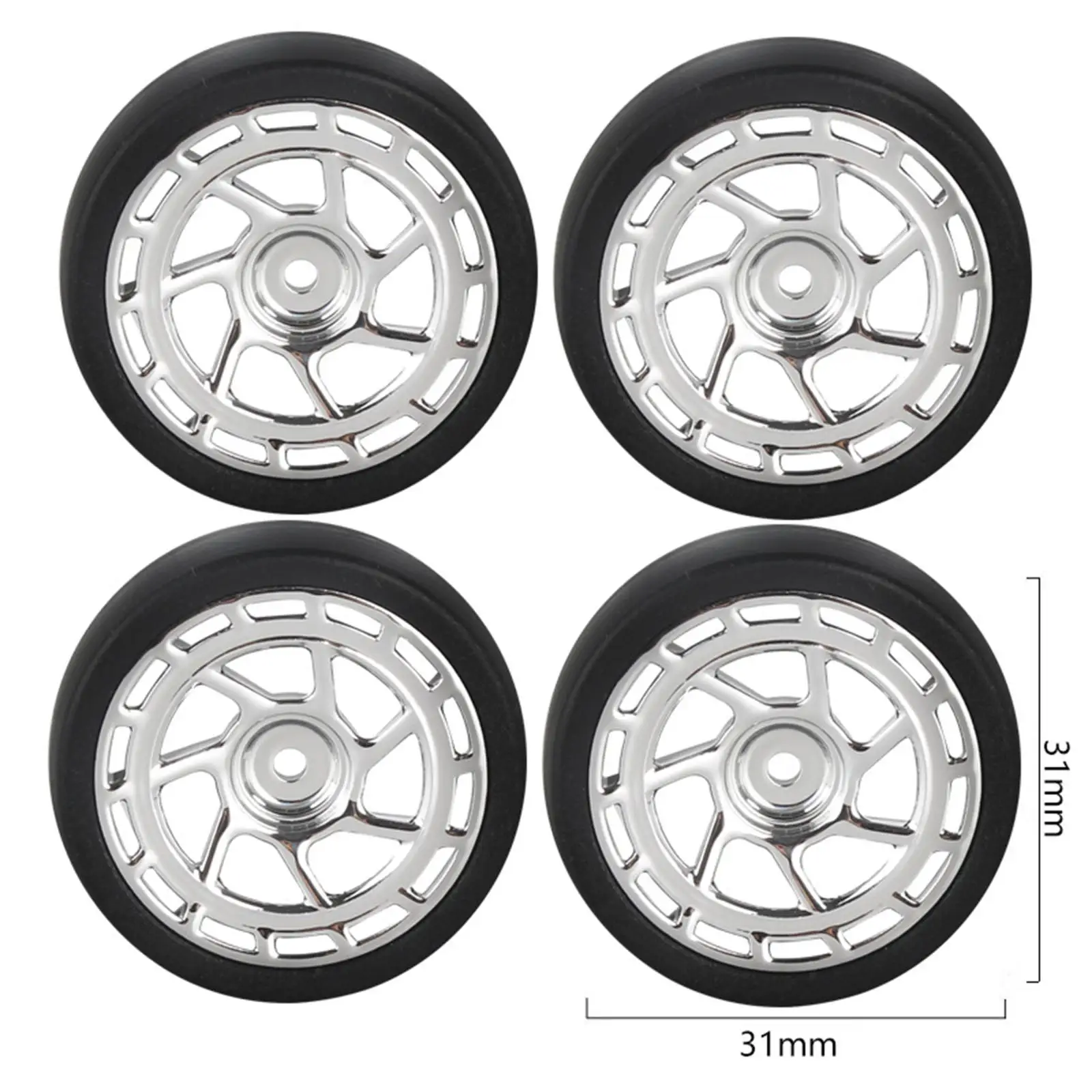ドリフト車用タイヤ付き耐摩耗性,直径31mm,1:18 rcの電気自動車部品の交換,スペアパーツ,4個