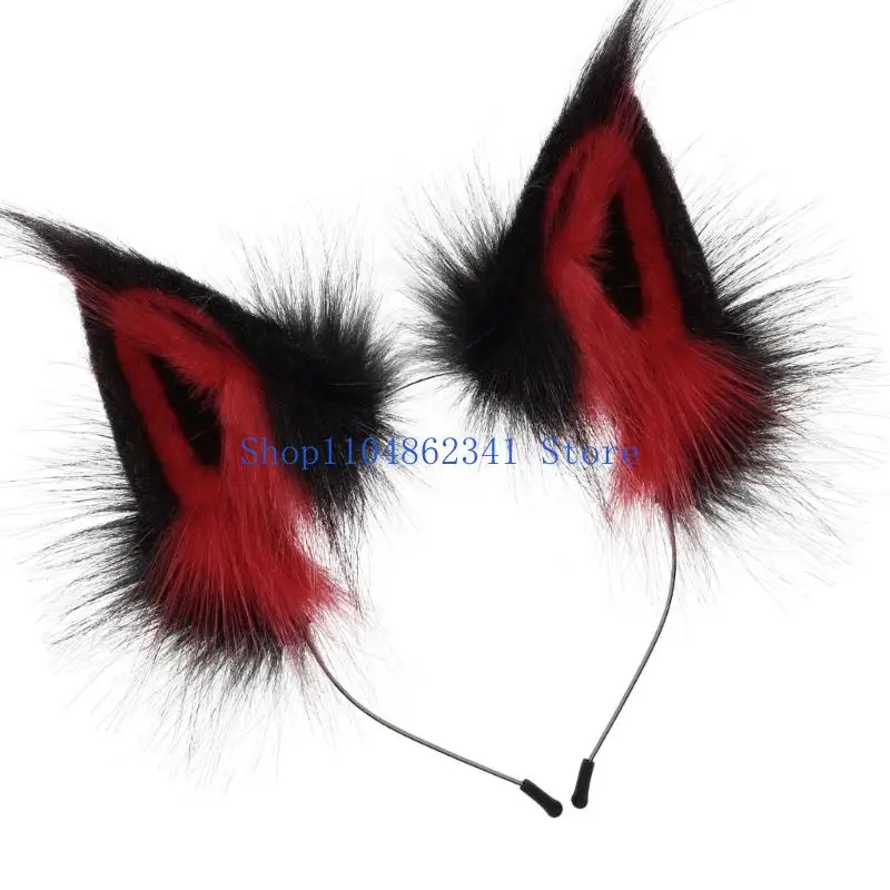 5ASD Cats Foxes Fux Furx Earbellino Canda per capelli per le orecchie Halloween per il cosplay Halloween