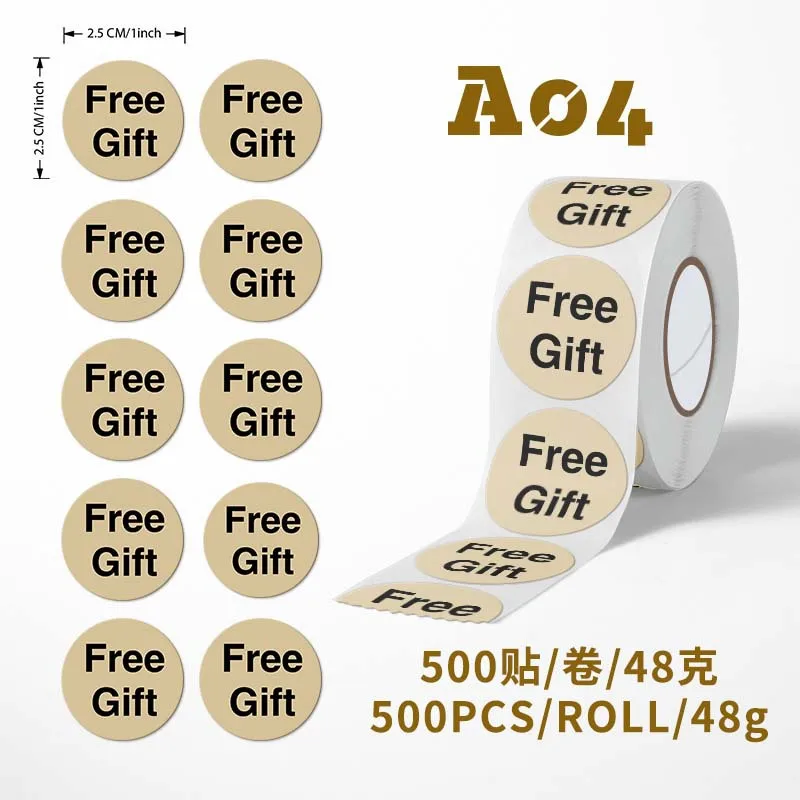 25 ملم جولة شكرا لك لفة براون كرافت ورقة لاصقة ختم ملصق التعبئة والتغليف الحرفية الخبز تسميات