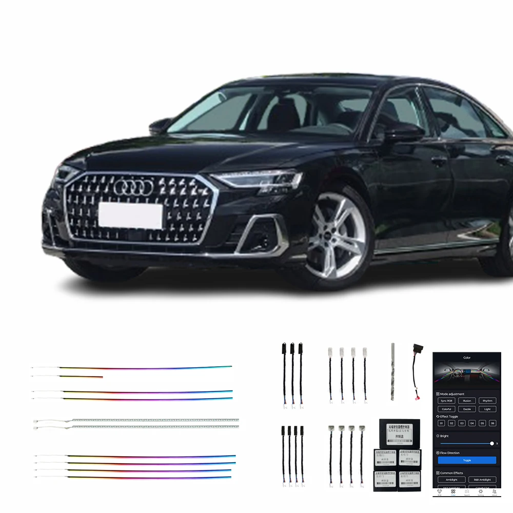

18-23 A8L LED 25 Lights Factory Sales Car Interior Modificationambient Light Car Interior Speaker Ring Selective Assembly
