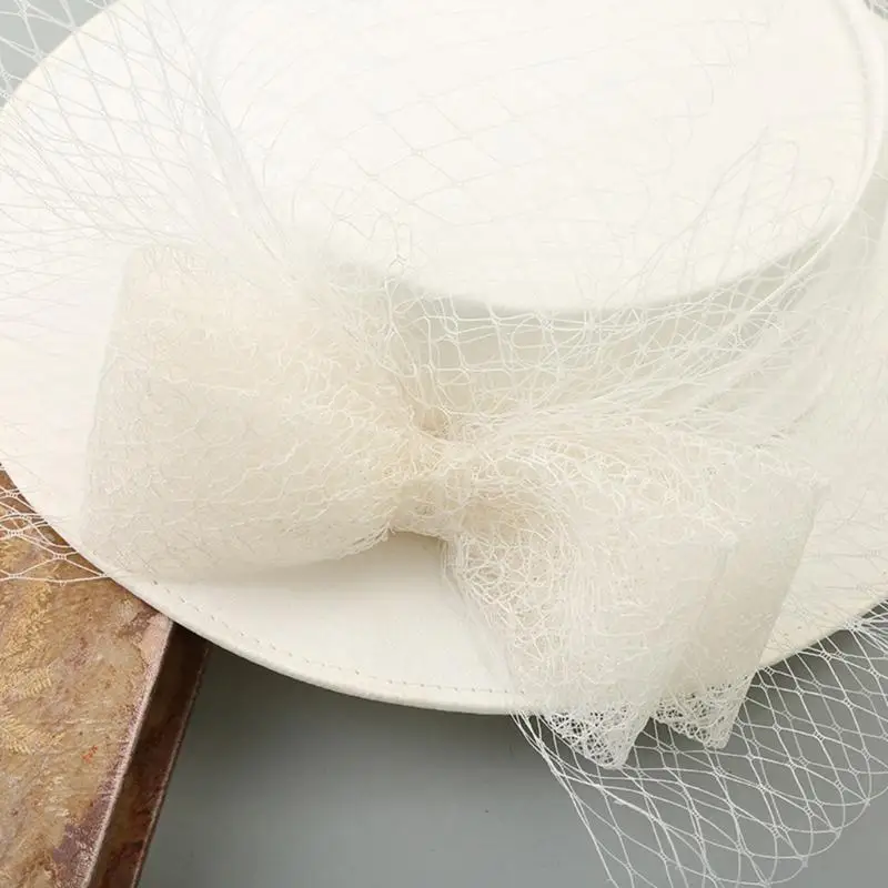 2026 New Fashion Sheer Bows Decorated Cap Elegant Outdoor Gatherings Practical Hat