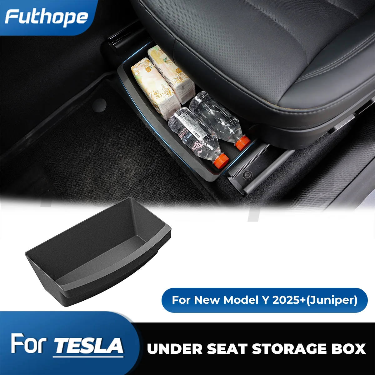 

Futhope Under Seat Storage for Tesla 2025 New Model Y Juniper Launch Drawer Type Lower Umbrella Tissue Box Case