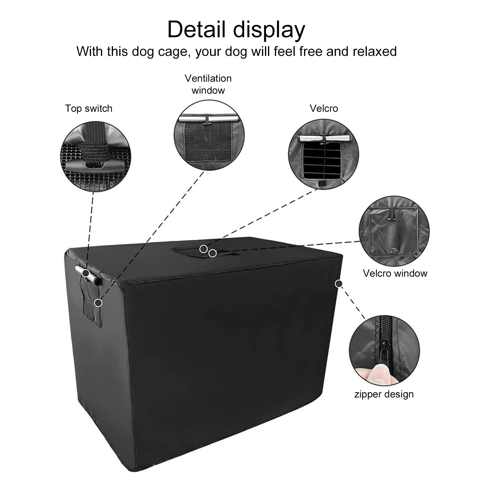 210D Oxford Pet Dog Cage Cover Dustproof Waterproof Kennel Outdoor Foldable Small/Medium/Large Dogs Cage Universal Accessorios