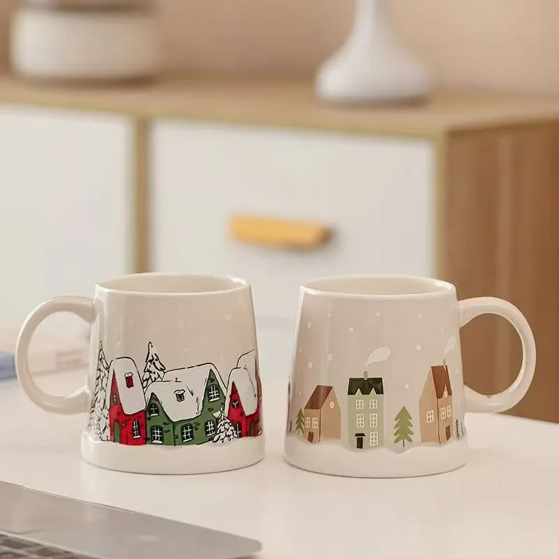 

Christmas Ceramic Cup Coffee Mugs Household Exquisite Afternoon Tea Cups Creativity Breakfast Milk Cute Couple Coffee Cup Gift l
