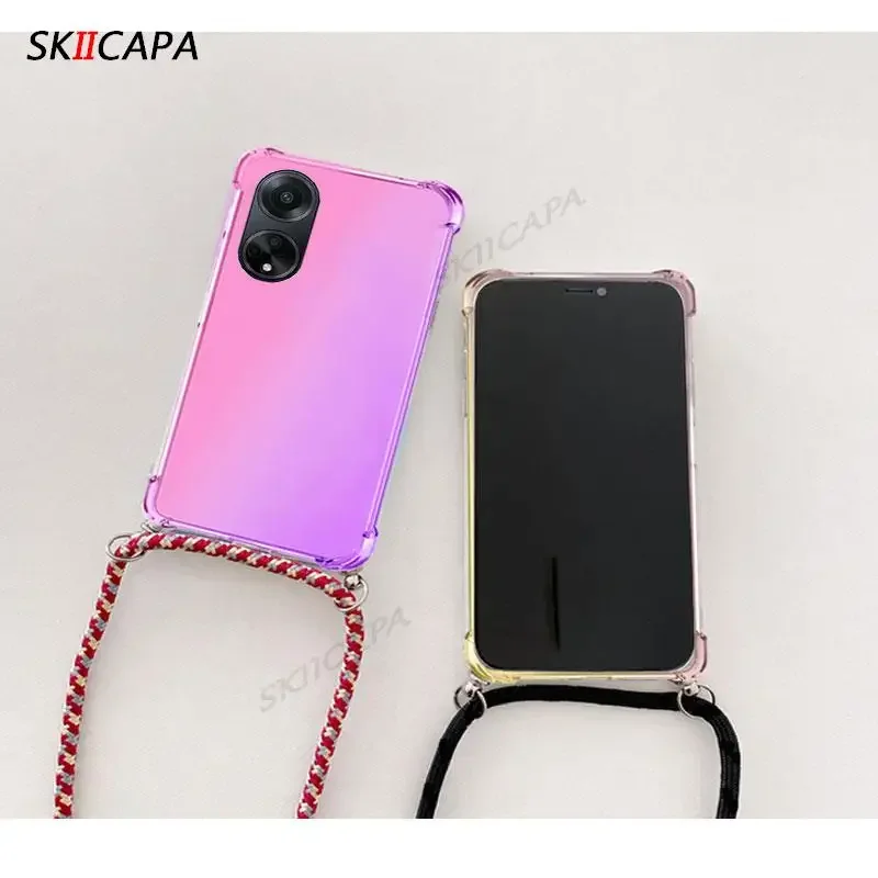 ل ممن لهم A98 5 جرام لينة الحبل قلادة Crossbody الحبل سلسلة سيليكون الحال بالنسبة ممن لهم A58 A1X A97 A77S A57E وسادة هوائية واقي من السيليكون