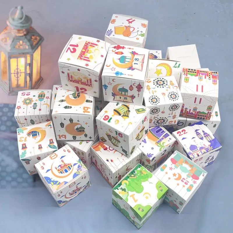 2025 Ramadans Calendar Block Set Ramadans Themed Number Boxes 30 Day Advent Calendars Eid Countdown Calendar Eid Candy Boxes For