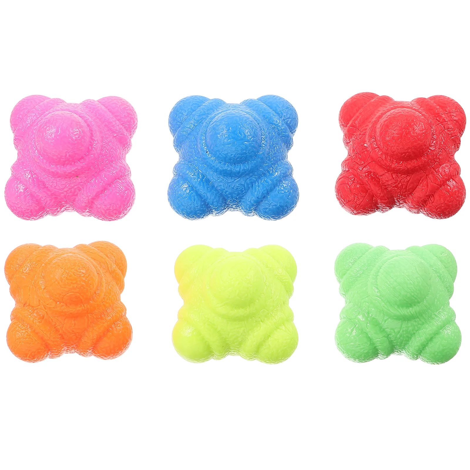 6 قطعة كرات رد الفعل معدات التدريب سداسية لتنسيق اليد والعين كرة لياقة بدنية رياضية داخلية للبالغين البيسبول