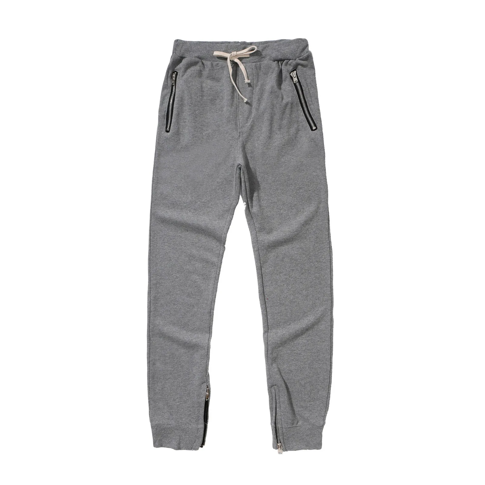 Color Ninth Casual Tether Zip-Up Trousers Sweatpants Solid Spring Men's Men's pants with Memory