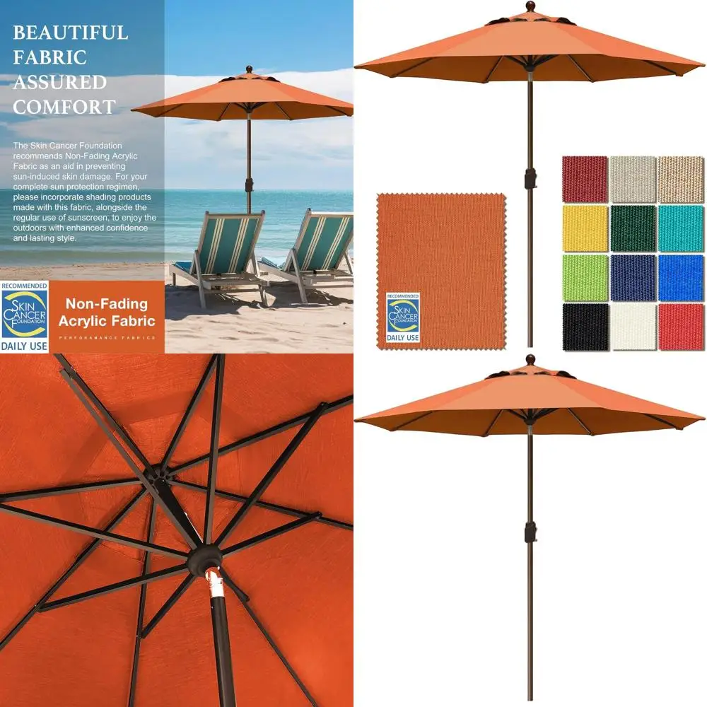 

10-Year Fade-Resistant 9-Foot Ventilated Outdoor Patio Umbrella with Rust-Resistant Features
