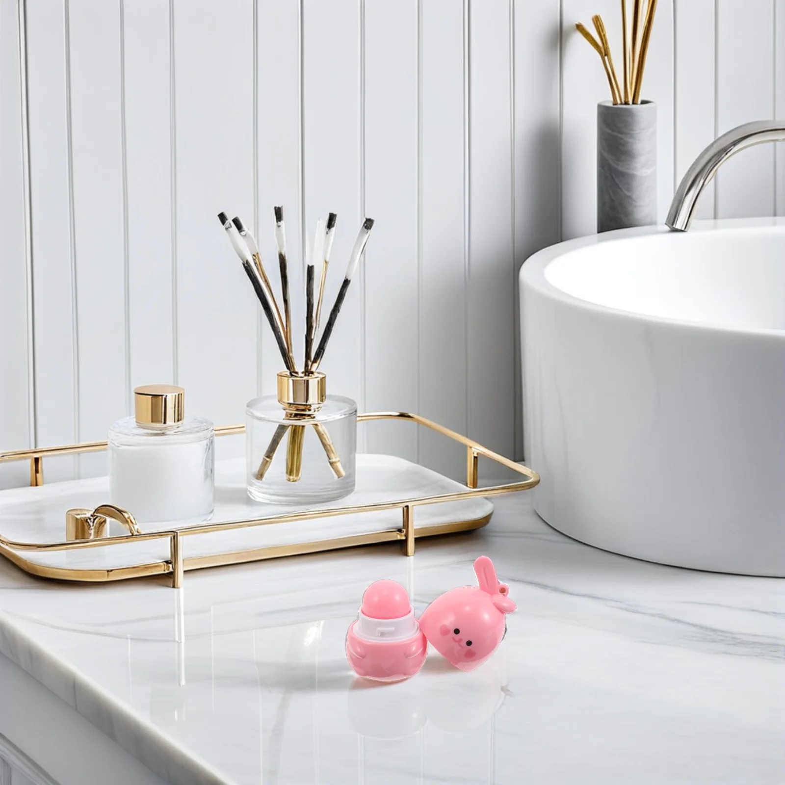 2 Pezzi Balsamo Labbra Cangiante Design Coniglietto Carino Idratante Nutriente Cura delle Labbra Rossetto Idratante Cangiante per Donne Kawaii