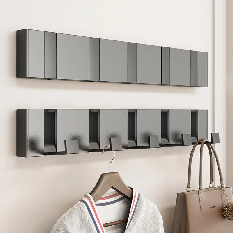 Clothes Hooks No Punching Hide Foldable Wall Hooks Towel Hanger Coat Key Holder Behind The Door Bathroom Kitchen Accessories