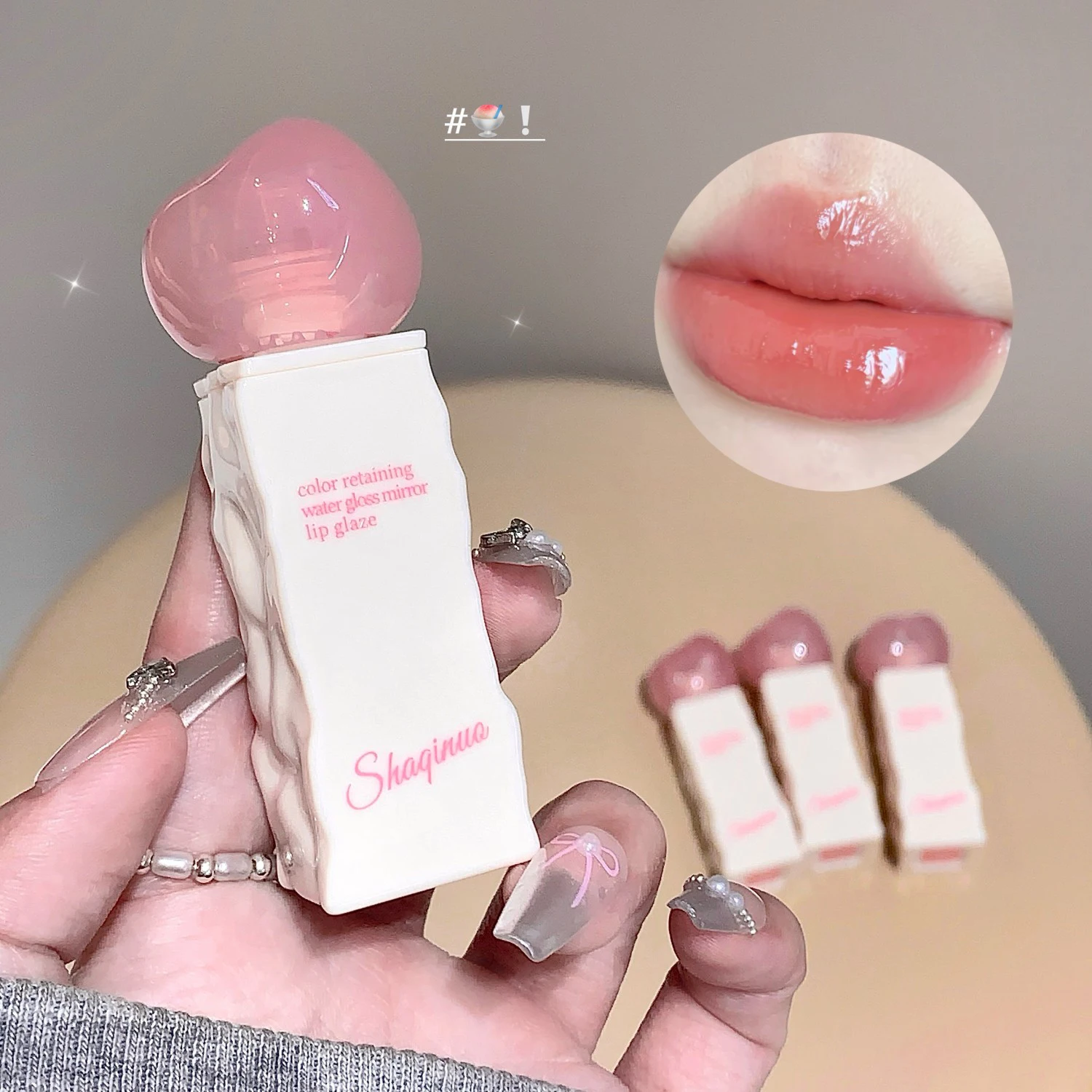 واضح مرآة ترطيب المياه السائل أحمر الشفاه دائم ترطيب الوردي ملمع الشفاه ممتلئ الجسم مثير الشفاه تينت ماكياج مستحضرات التجميل الكورية #5