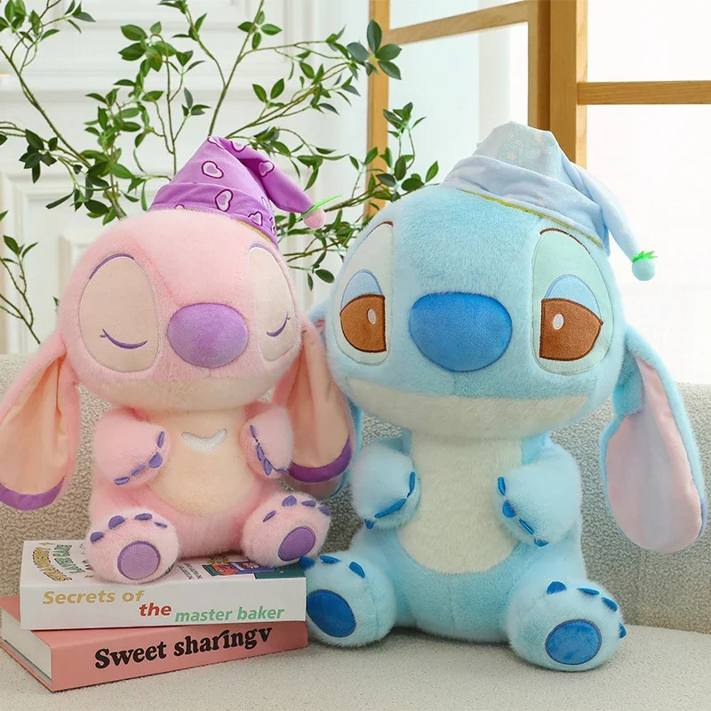 

Мягкая игрушка Стич в шапке, милый плюшевый кукол для детей, подарок на день рождения, большой мягкий ангел-плюш для детских игр