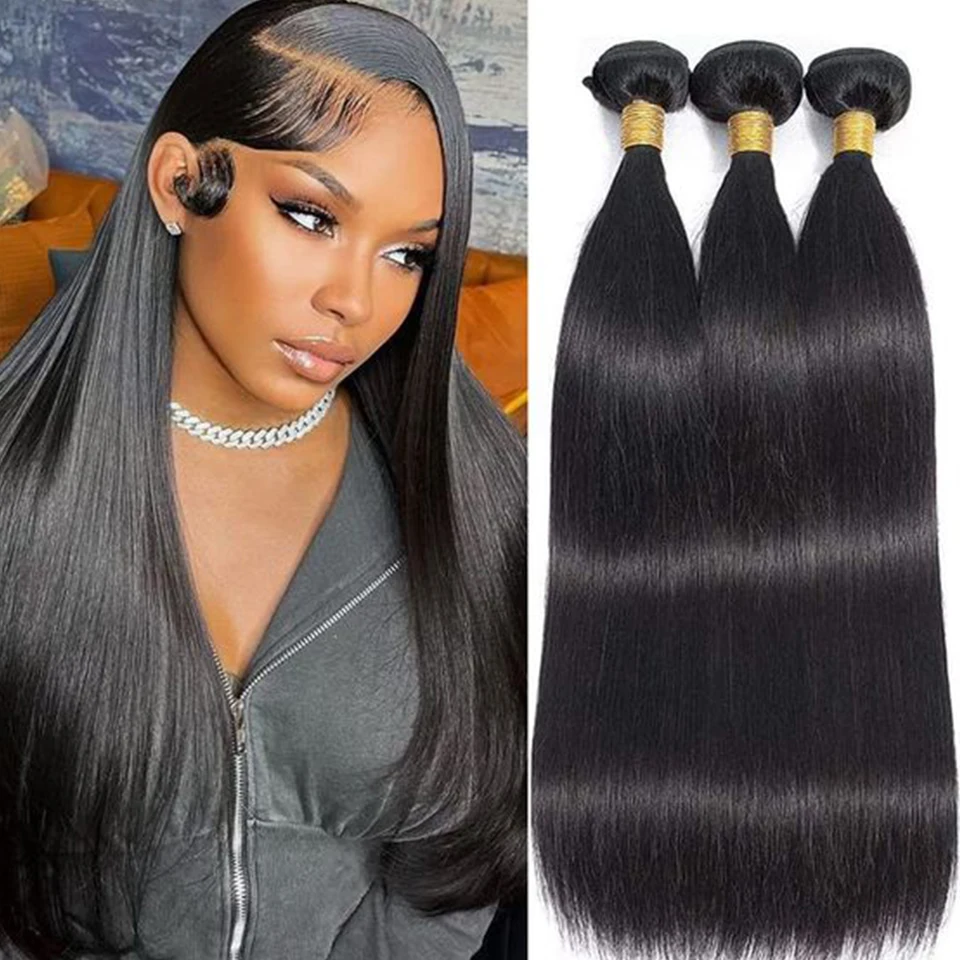 

Sleek Peruvian Straight Human Hair Bundles 1/3/4 Pc Hair bundles Remy Human Hair Bundles Bone Silky Straight Hair Extension