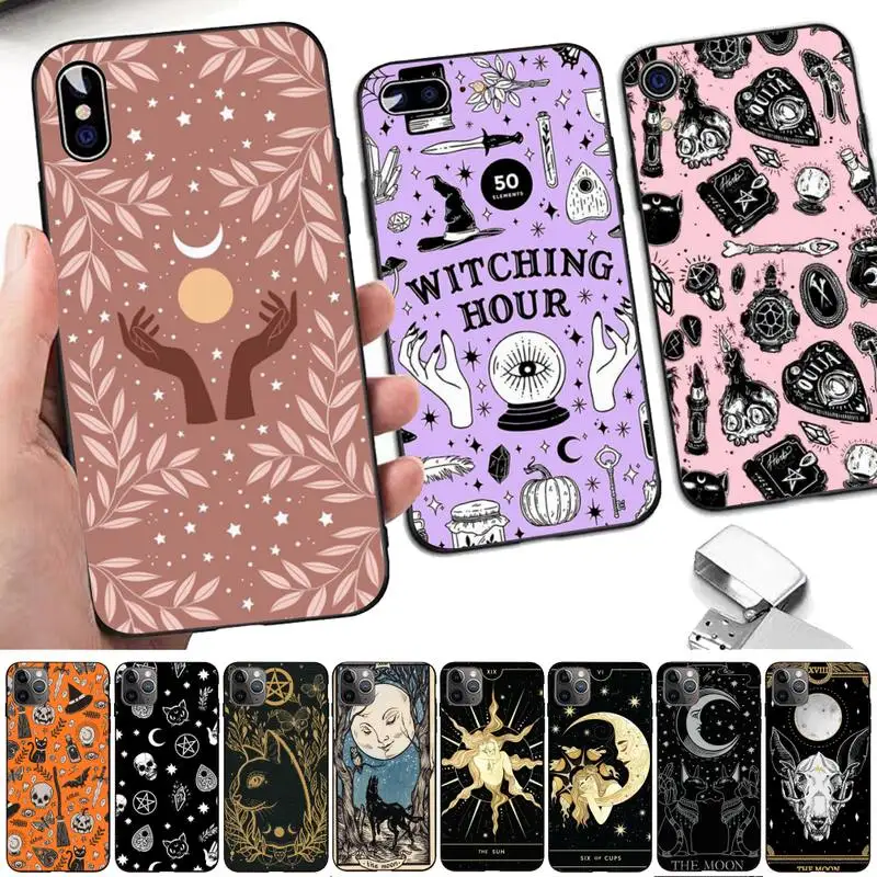 Witches moon Tarot Mystery totem Phone Case for iPhone 11 12 13 mini pro XS MAX 8 7 6 6S Plus X 5S SE 2020 XR case