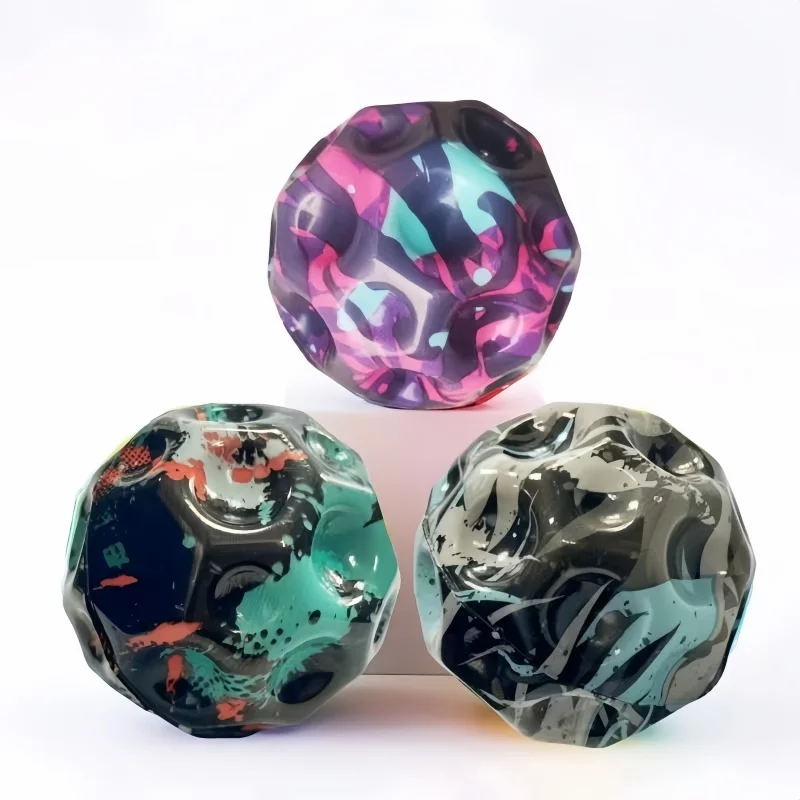 1-2 pçs bola de buraco de alta resiliência bola saltitante macia anti-queda forma de lua bola saltitante porosa esporte ao ar livre ergonômico espremer brinquedos