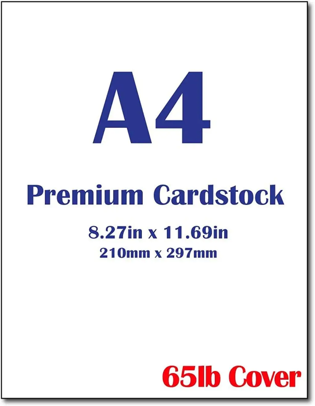 

A4 Cardstock 8.3x11.7 65lb Cover 176gsm White 250 Sheets for Inkjet Laser Copier