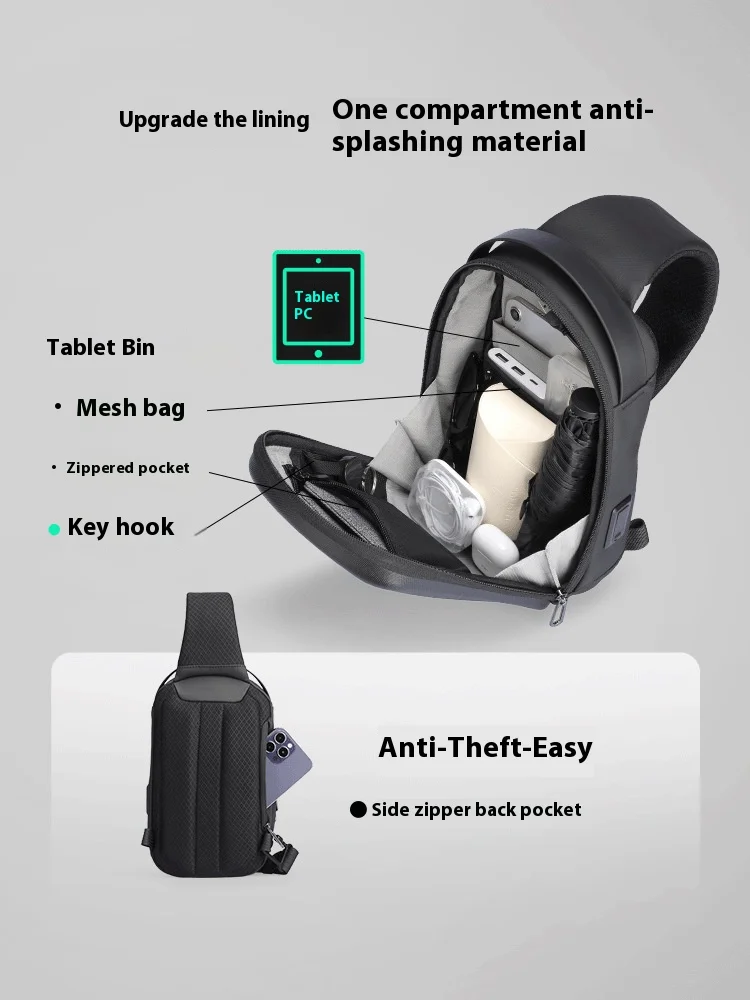 MarkRyden The Ratio Arc Mini sac à bandoulière étanche à coque rigide avec port USB