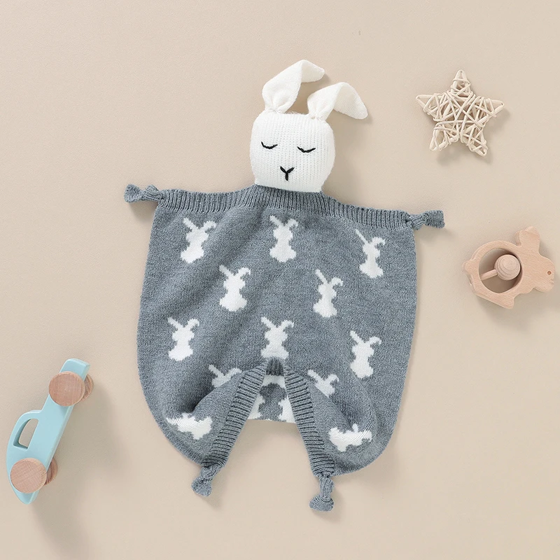 

Baby Appeased Towel Knit Cute Cartoon Rabbit Kid Calming Blanket Sleep Toy Bed 30*30CM Infant Newborn Girl Boy Comfort Washcloth