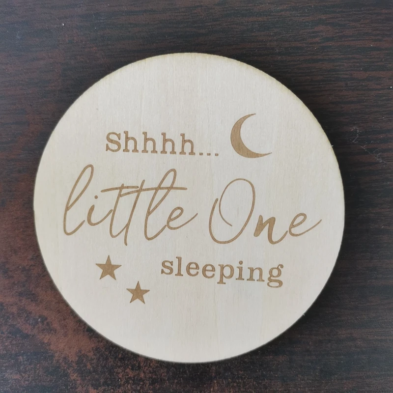 Sets of 50 Natural Wood Baby is Sleeping Sign Nursery Decor Plaque