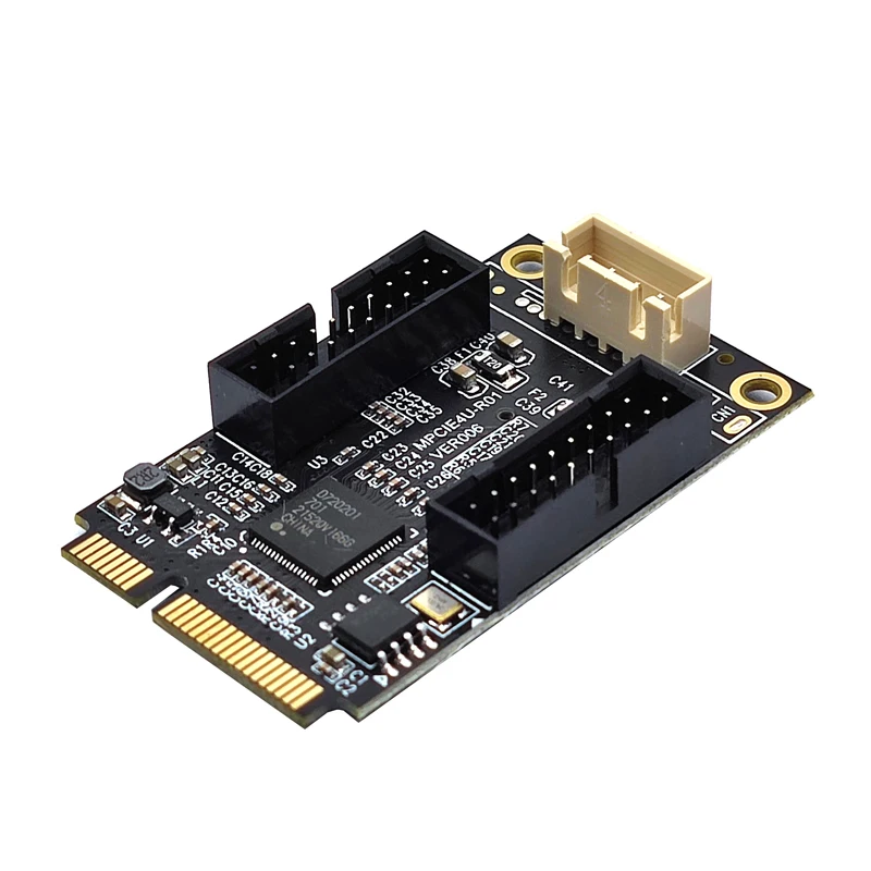 

HUB-множитель, двойной 20-контактный разъем Mini PCIE USB 3, контроллер для адаптера передней панели, 4 порта, плата расширения USB 3.0, карта