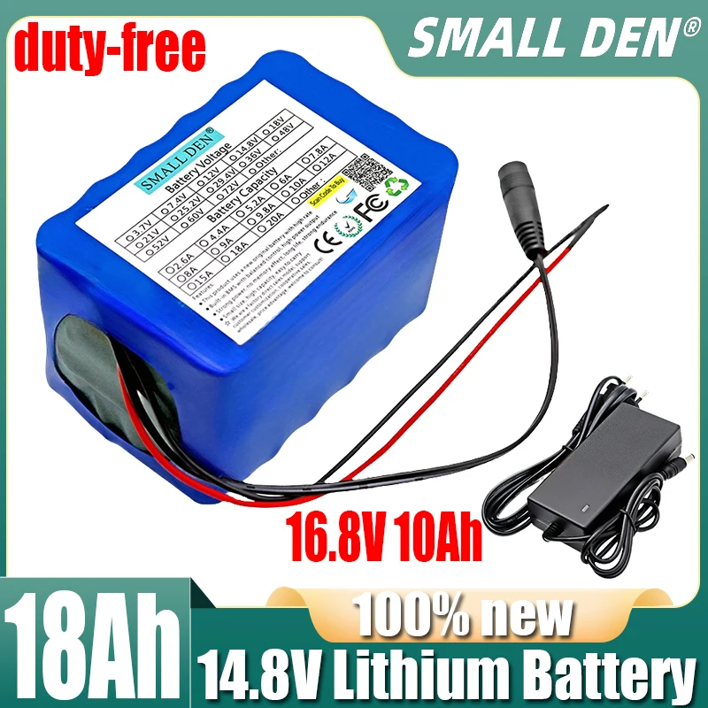 

18650 14.8V 18Ah Li-ion battery pack 4S6P,For Night fishing lamp heater miner's lamp amplifier Portable VCD/DVD+16.8V 2A Charger