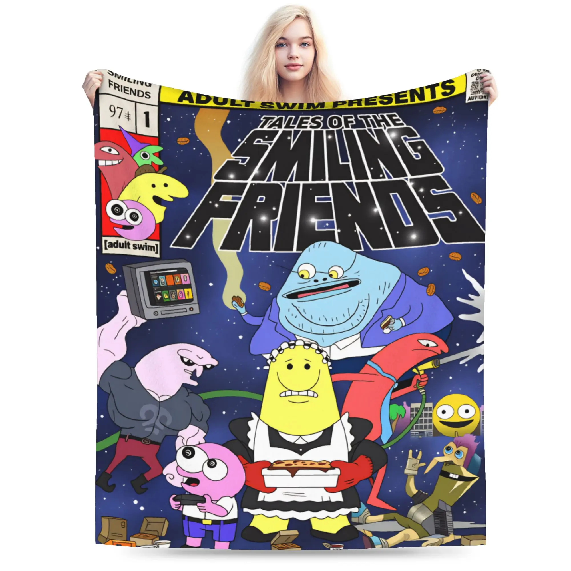 يبتسم الأصدقاء بيم وتشارلي البطانيات لينة طباعة أفخم الفراش يلقي للأطفال الأريكة السرير الفانيلا المفرش غطاء السرير #1