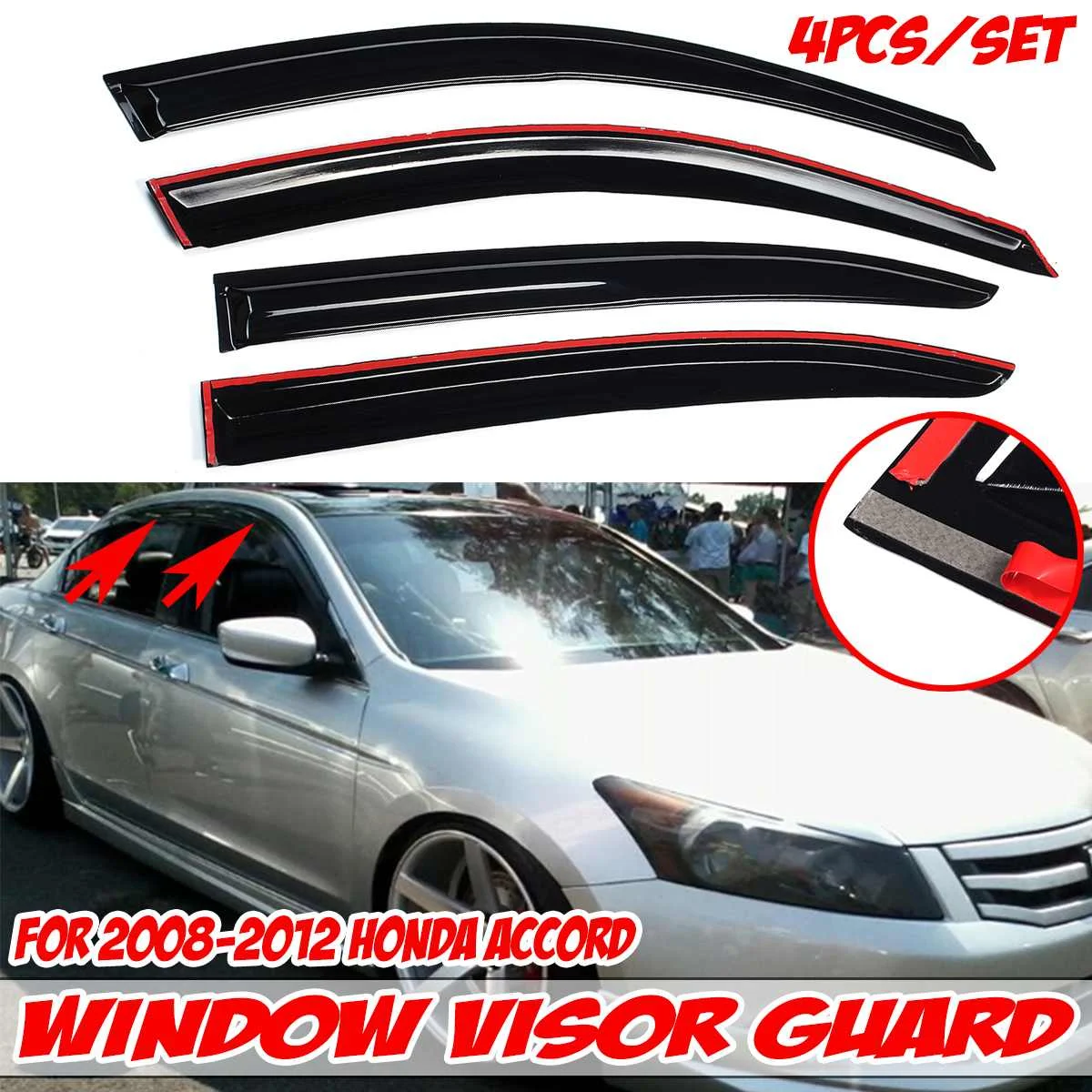 

Side Window Visors Window Sun Vent Visor Deflector Window Visor Rain Guard For Honda For Accord 1998-2017 4Dr Awnings Shelter