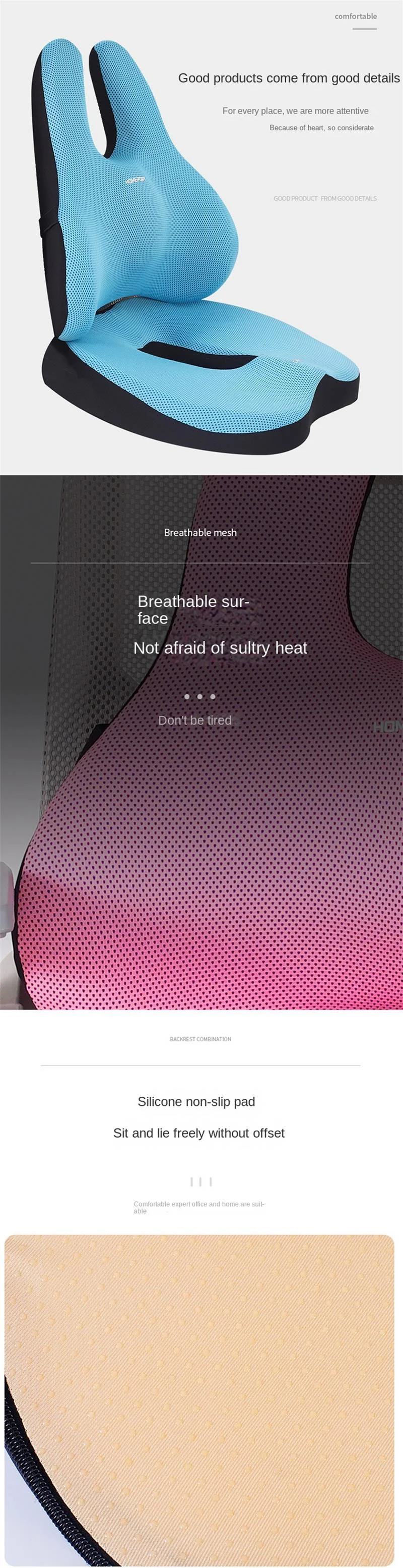 Memory Foam Sitzkissen Orthopädisches Kissen Steißbein Bürostuhl Kissen Unterstützung Taille Rückenkissen Autositz Hüfte Massage Pad Sets – Detail 3