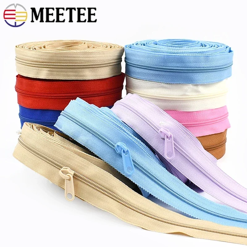 

1-3Sets 3# Nylon Zipper Tape with Sliders Coat Jacket Garment Replacement Zippers Luggage Zips Repair Kit DIY Sewing Accessories