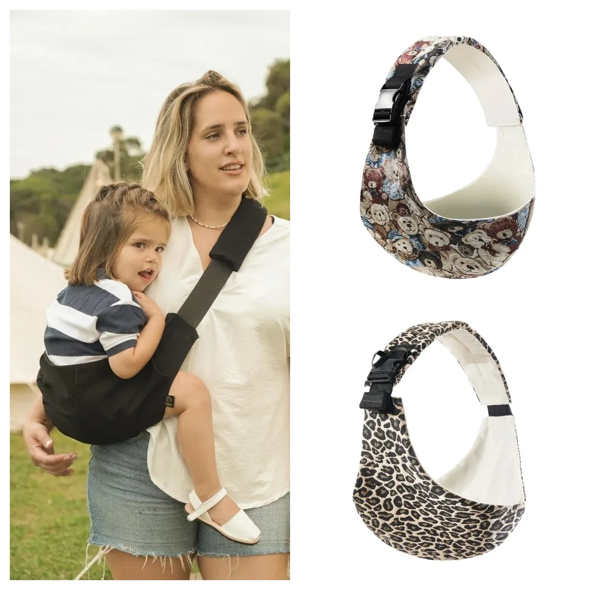Portable Baby Carrier, Wrap Around Baby Accessory, Adjustable Shoulder Back Child Carrier, Multifunctional Shoulder Strap, Baby