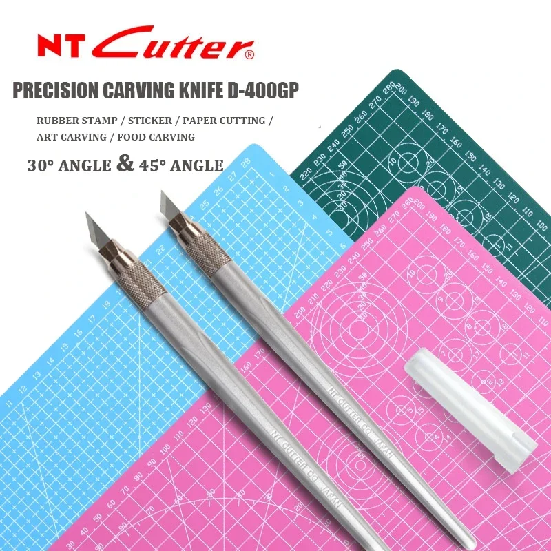 NT Cutter D-400GP Penknife for Precision Work Model Metal Holder Art Carving Knife 30/45 Degrees Spare Blade BDC-200P BDA-200P