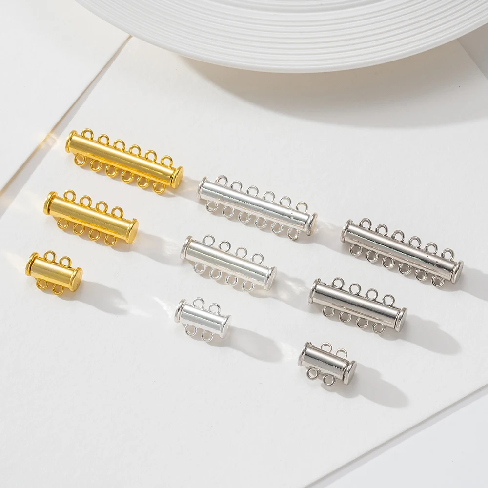 

5 шт./лот, металлические магнитные скользящие трубки, разъемы с застежкой для DIY браслета, ожерелья, принадлежности для изготовления ювелирных изделий, аксессуары, фурнитура